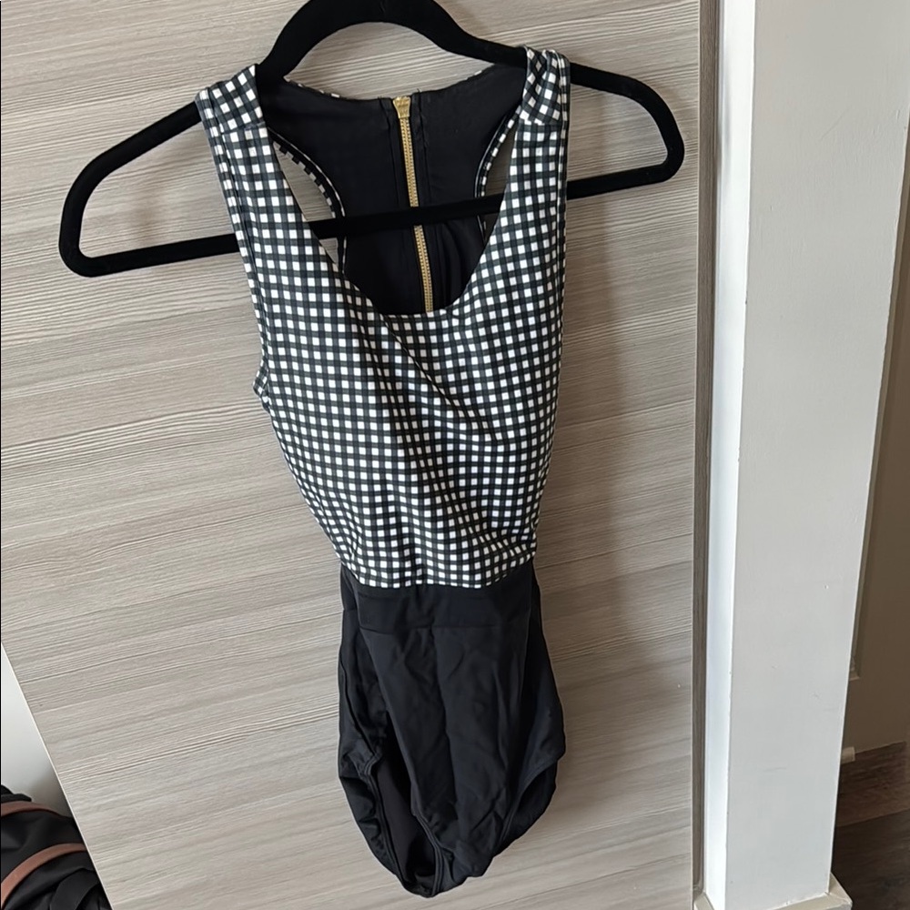 Albion Black and White Checkered Swimsuit